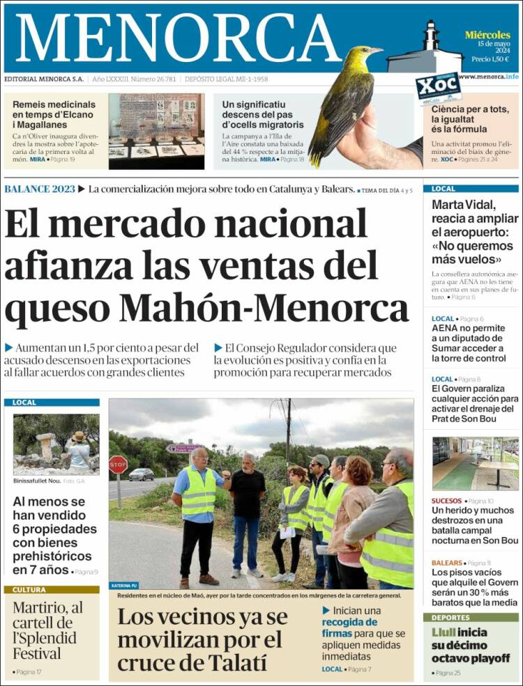 Portada de Menorca - Diario Insular (España)
