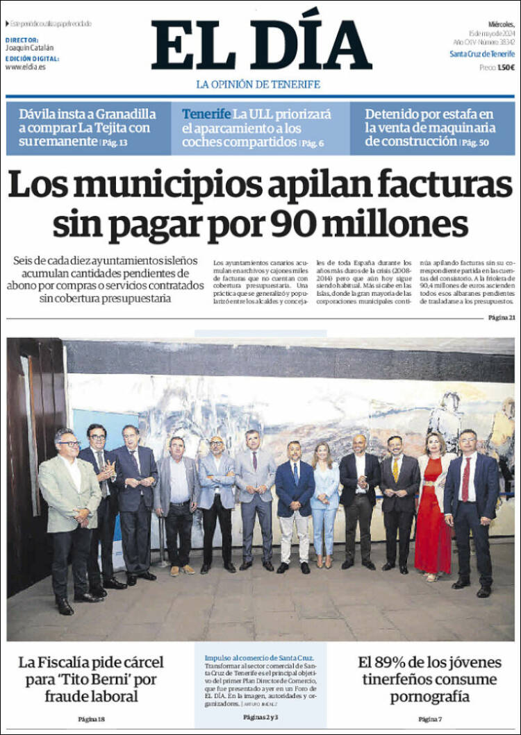 Portada de El Día (España)