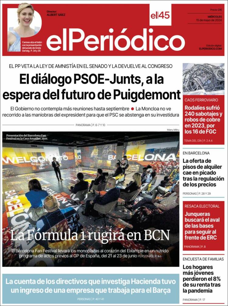 Portada de El Periódico (España)