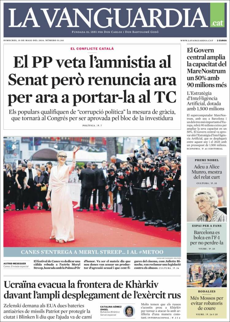 Portada de La Vanguardia (España)
