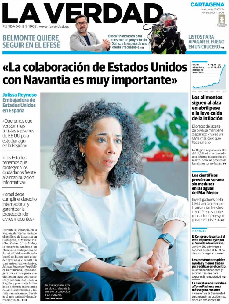 Portada de La Verdad de Cartagena (España)