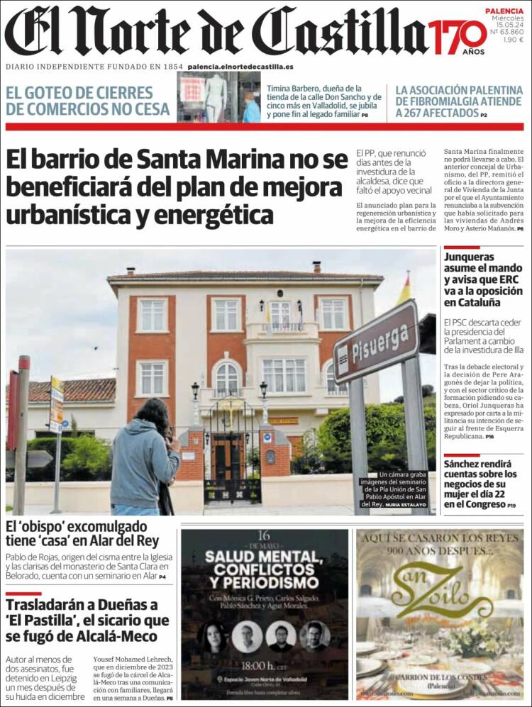 Portada de Norte de Castilla - Palencia (España)