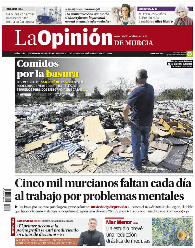 Portada de La Opinión de Murcia (España)
