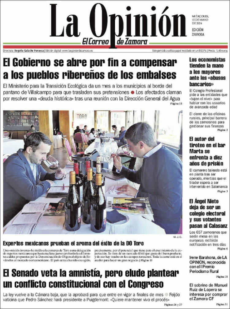 Portada de La Opinión - El Correo de Zamora (España)