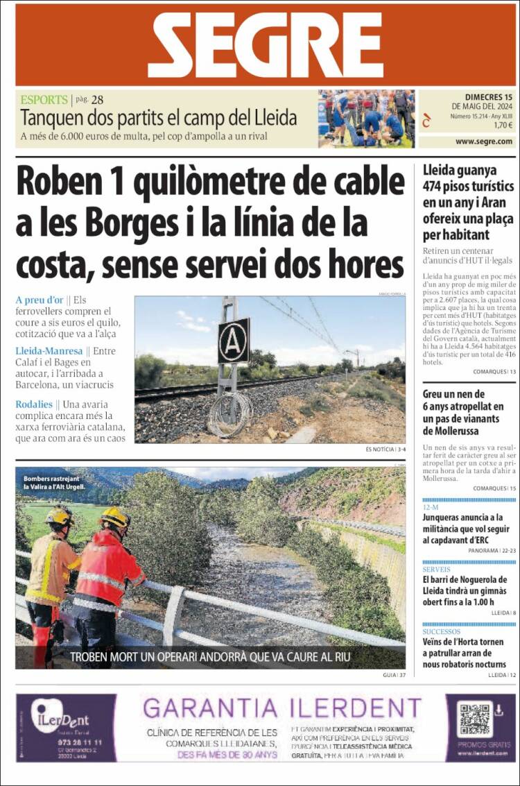 Portada de Segre (España)