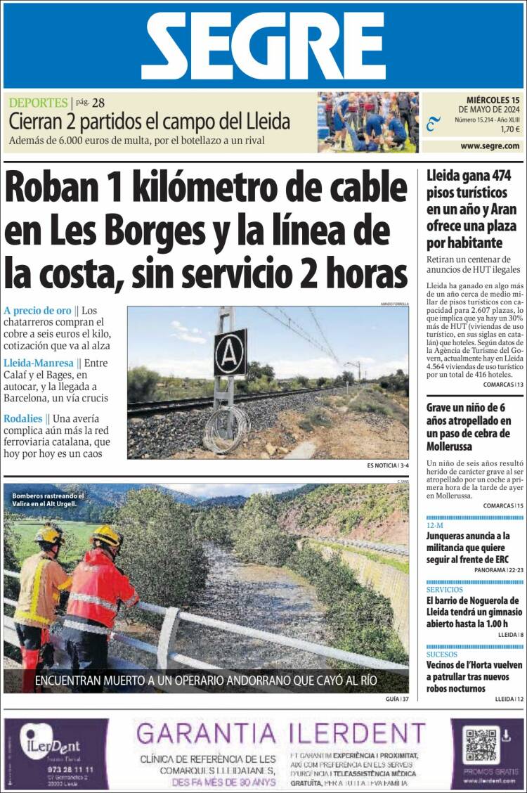 Portada de Segre  (España)
