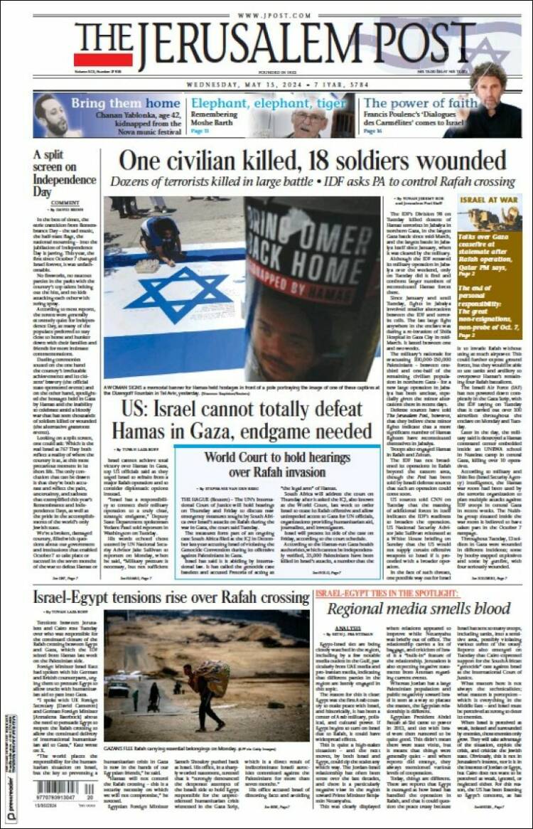 Periódico The Jerusalem Post (Israel). Periódicos de Israel. Edición de ...