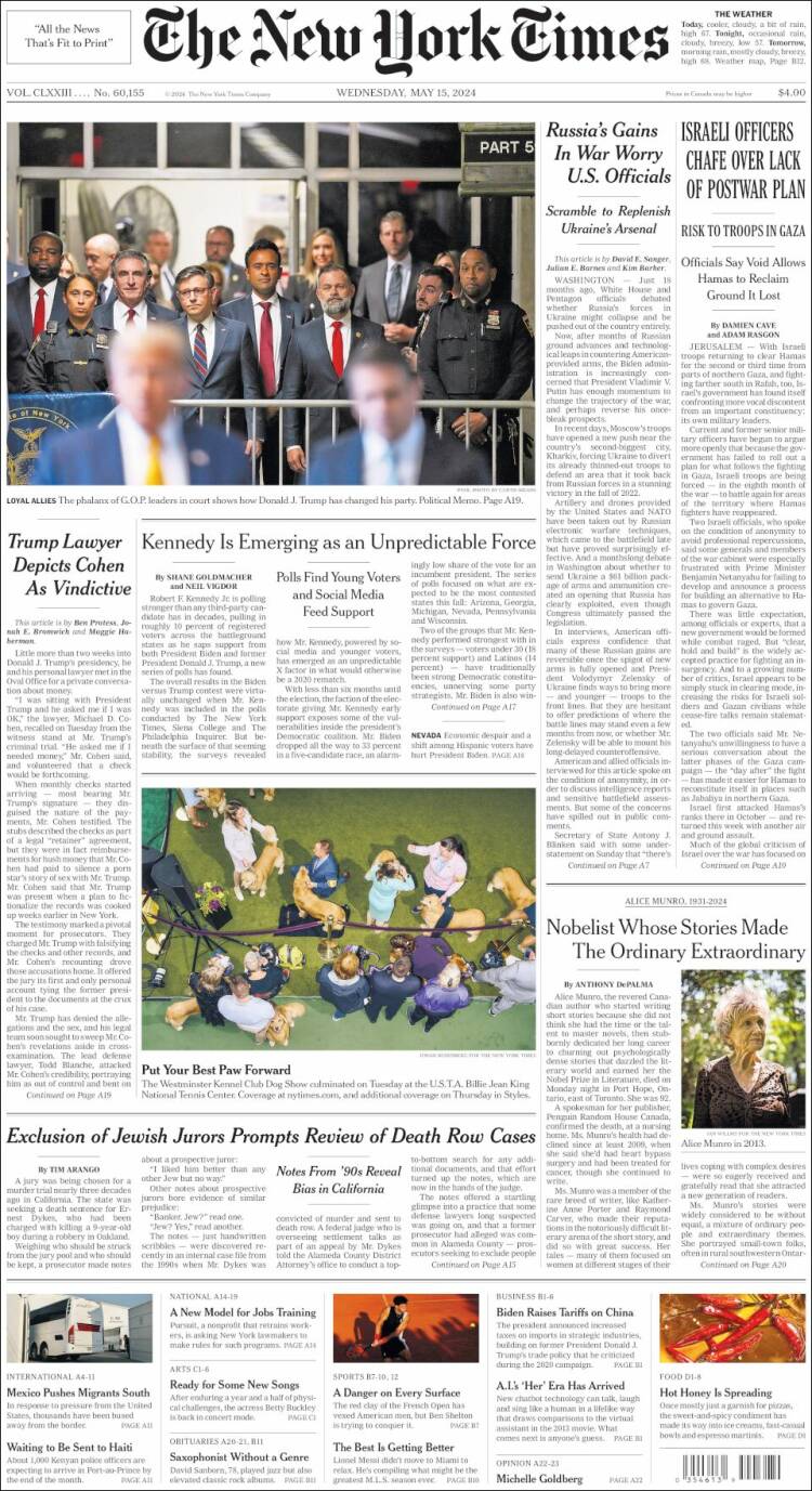 Portada de New York Times (USA)