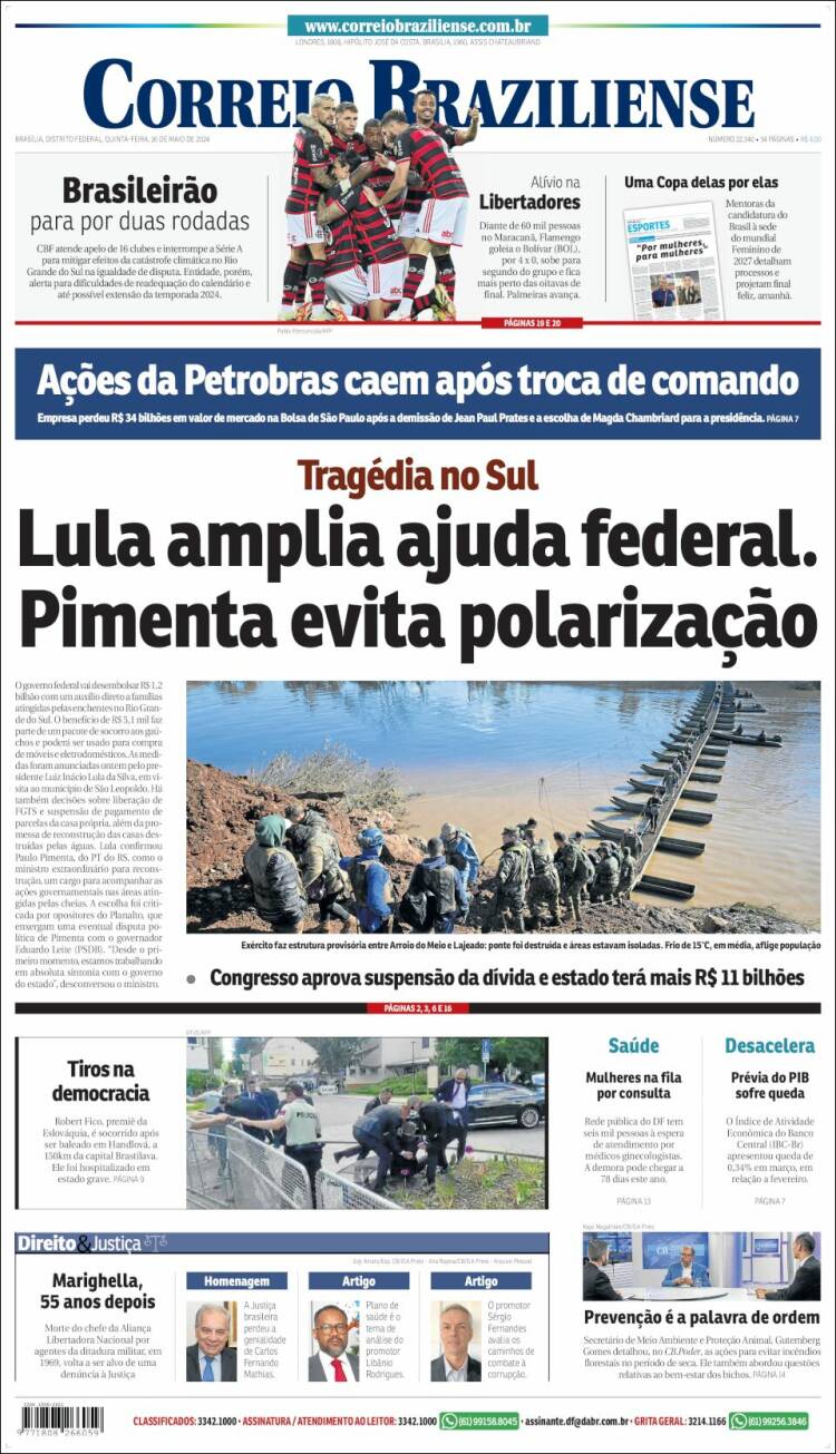 Portada de Correio Braziliense (Brasil)