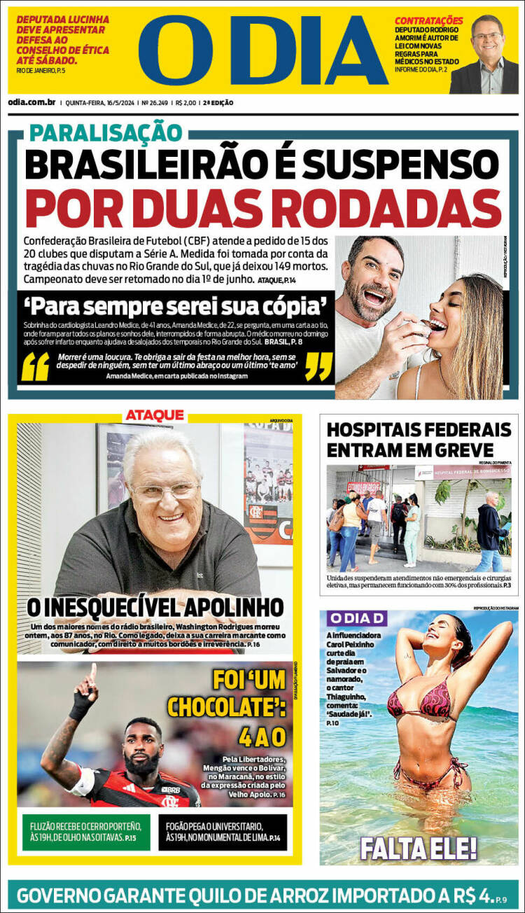 Portada de O Dia (Brasil)