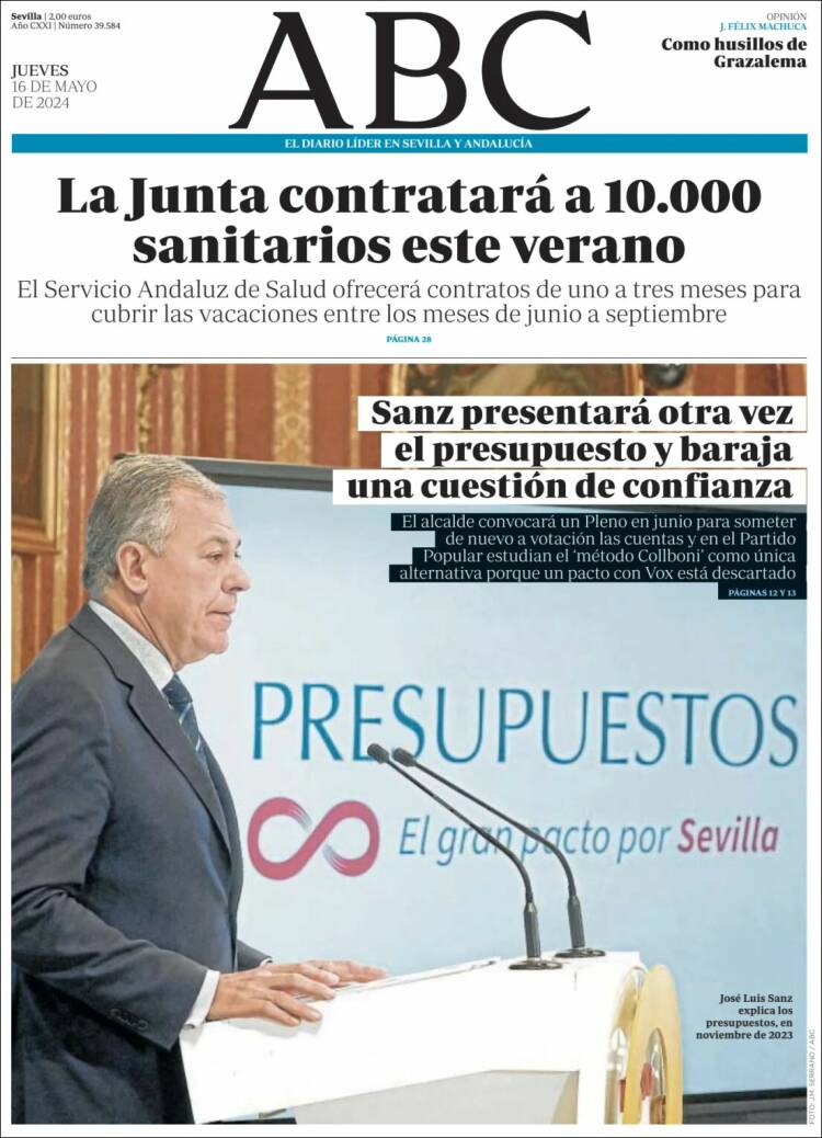 Portada de ABC - Sevilla (España)