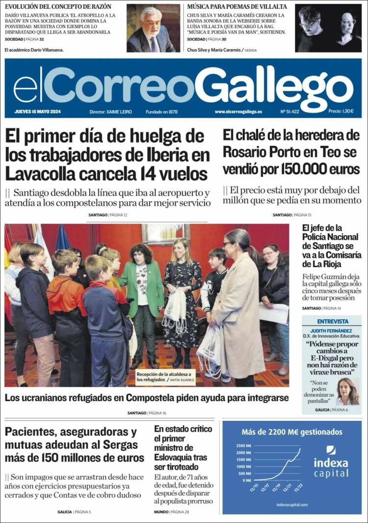 Portada de El Correo Gallego (España)