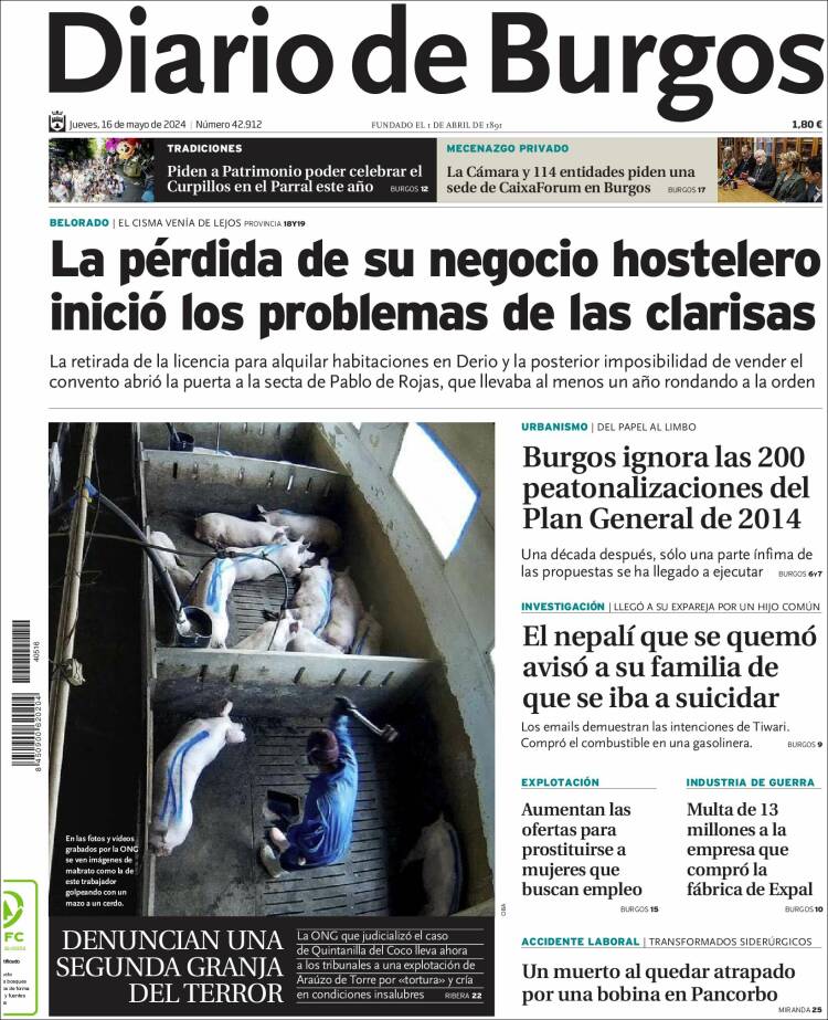 Portada de Diario de Burgos (España)