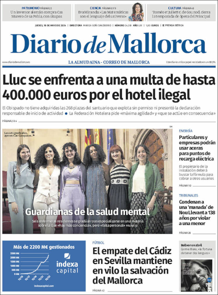 Portada de Diario de Mallorca (Spain)
