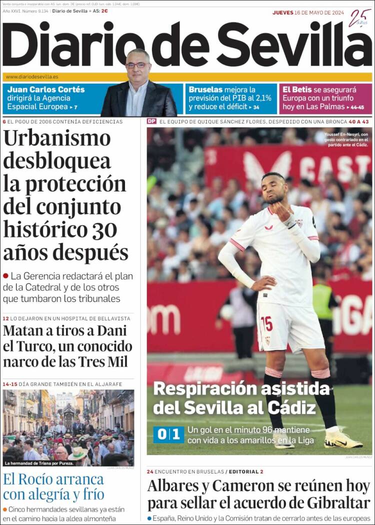 Portada de Diario de Sevilla (España)
