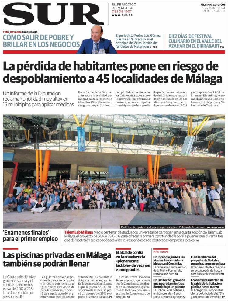 Portada de Diario el Sur (España)