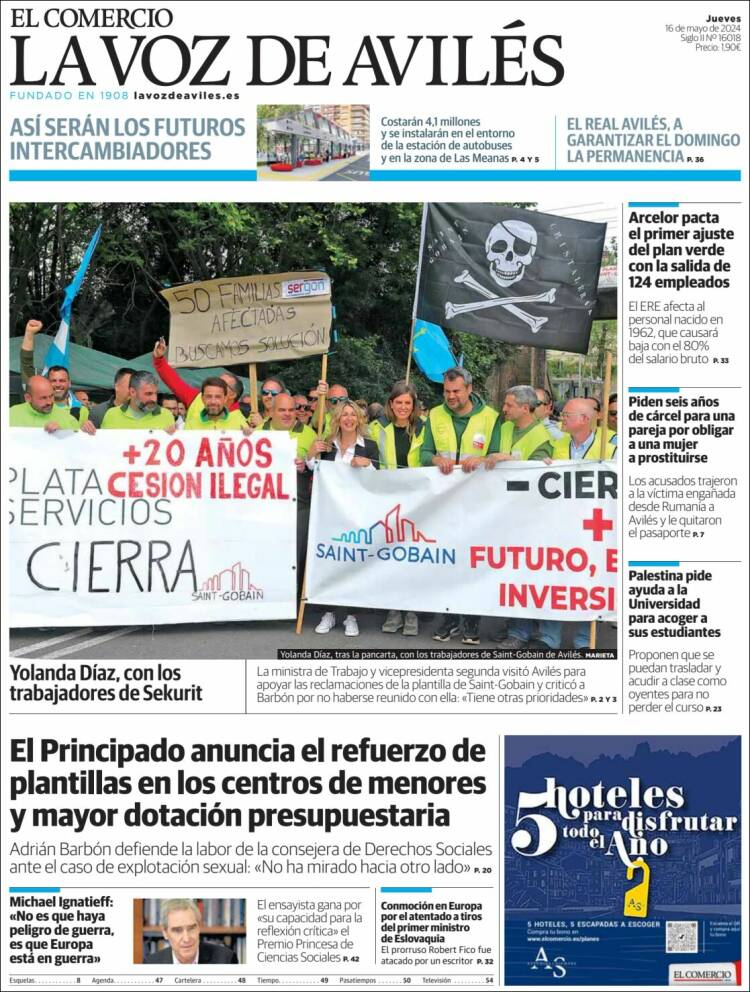 Portada de El Comercio - Avilés (España)