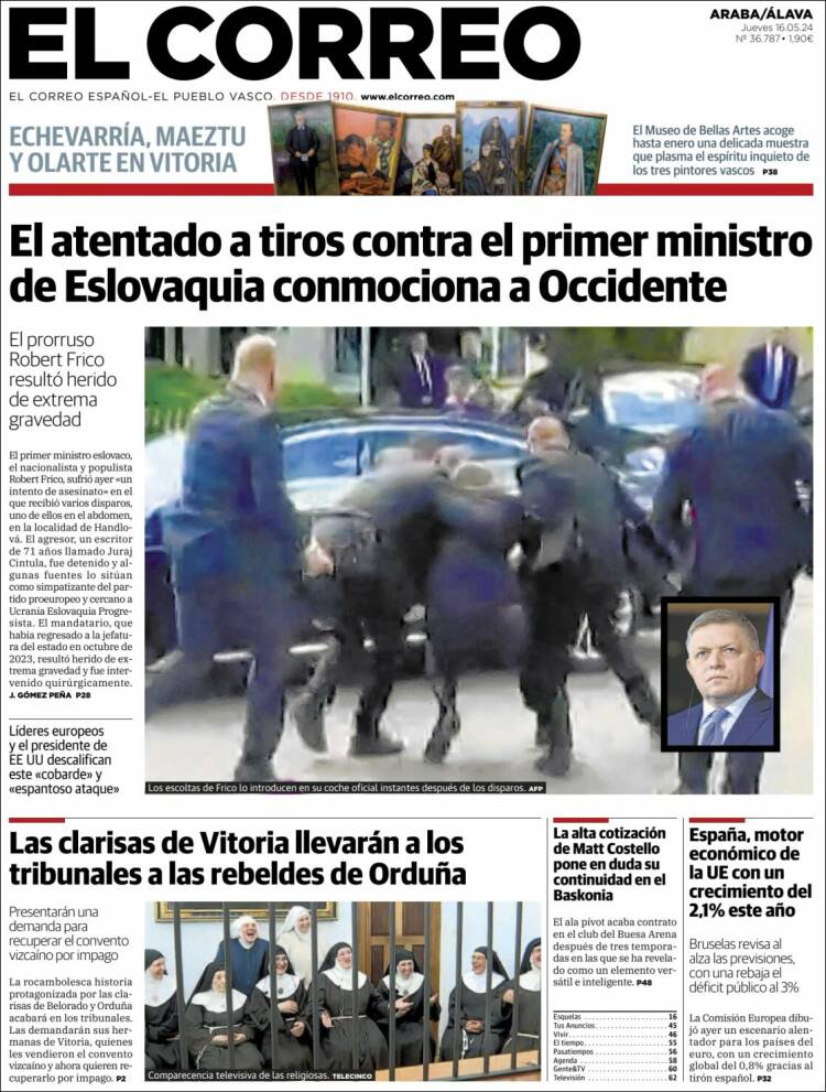 Portada de El Correo - Álava (España)