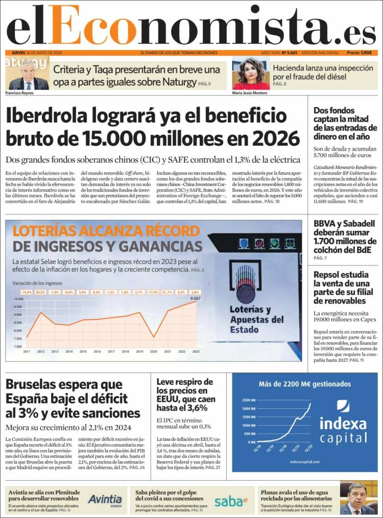 Portada de El Economista (Espa&ntilde;a)