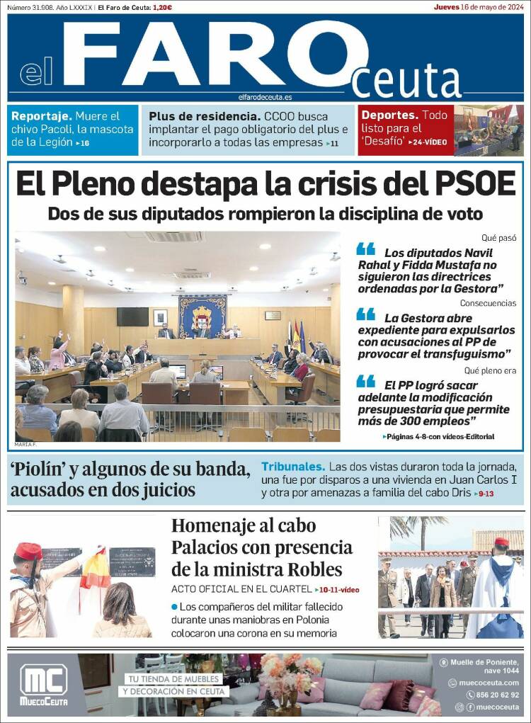 Portada de El Faro de Ceuta (España)