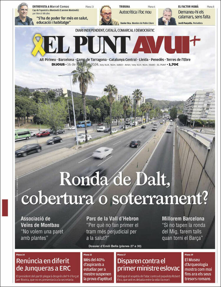 Portada de El Punt Avui (España)