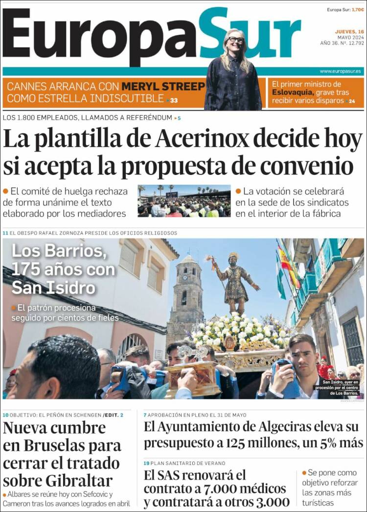 Portada de Europa Sur (España)