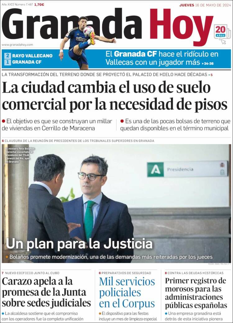 Portada de Granada Hoy (España)