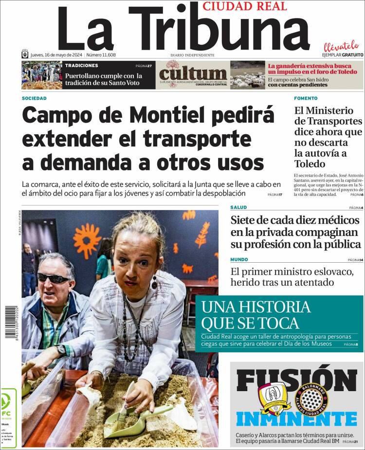 Portada de La Tribuna de Ciudad Real (España)