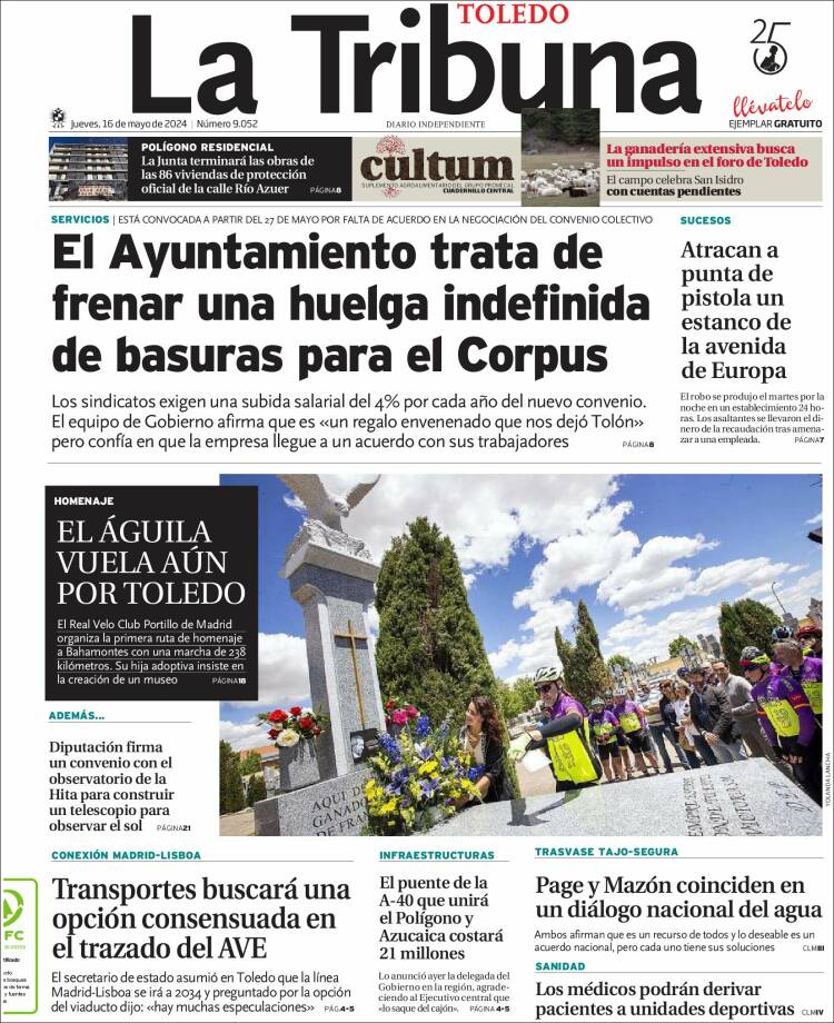 Portada de La Tribuna de Toledo (España)