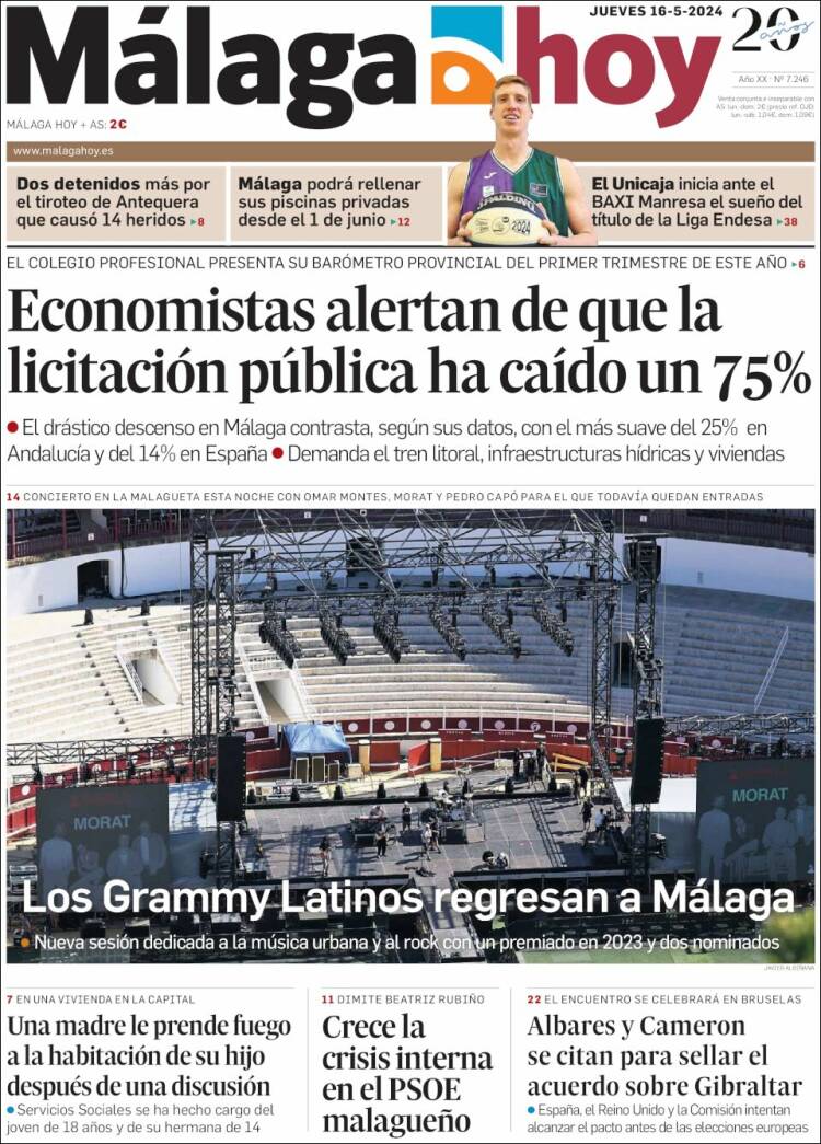 Portada de Málaga Hoy (España)