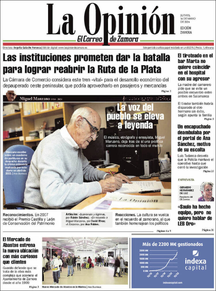 Portada de La Opinión - El Correo de Zamora (España)