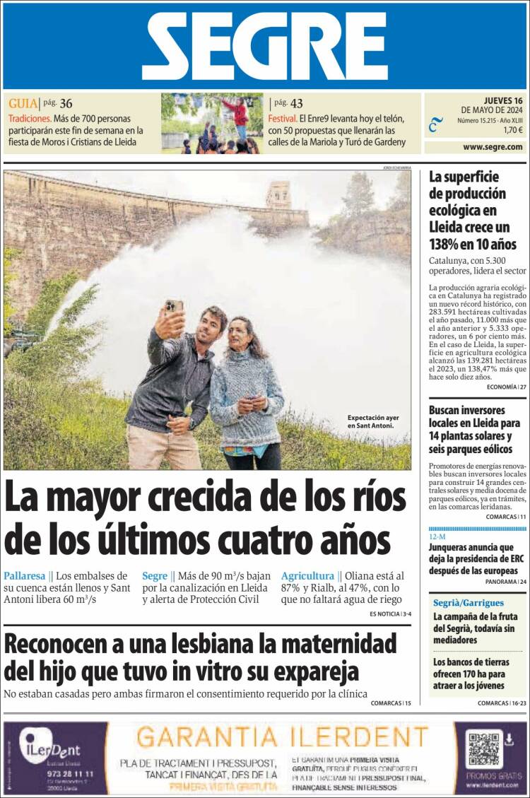 Portada de Segre  (España)