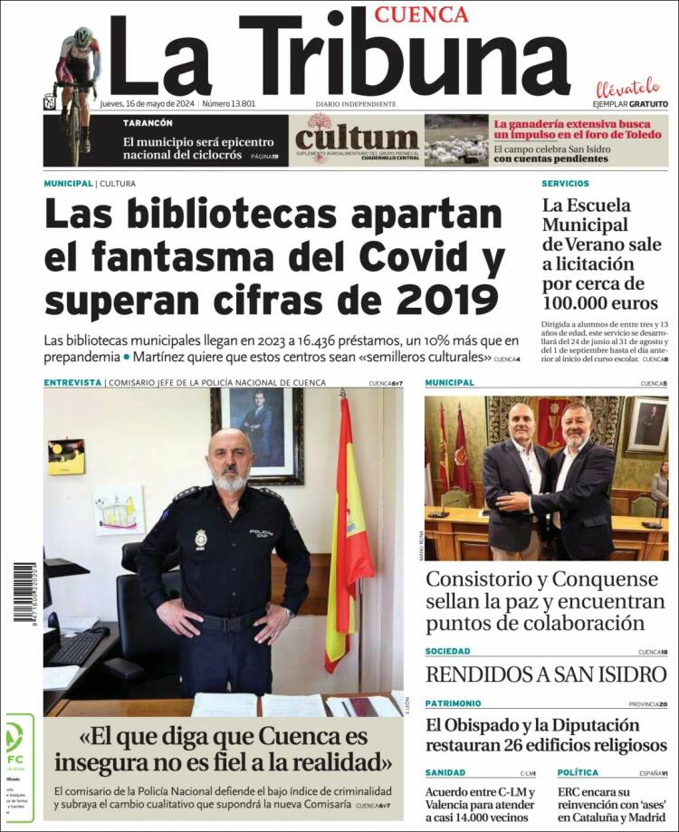 Portada de La Tribuna de Cuenca (España)