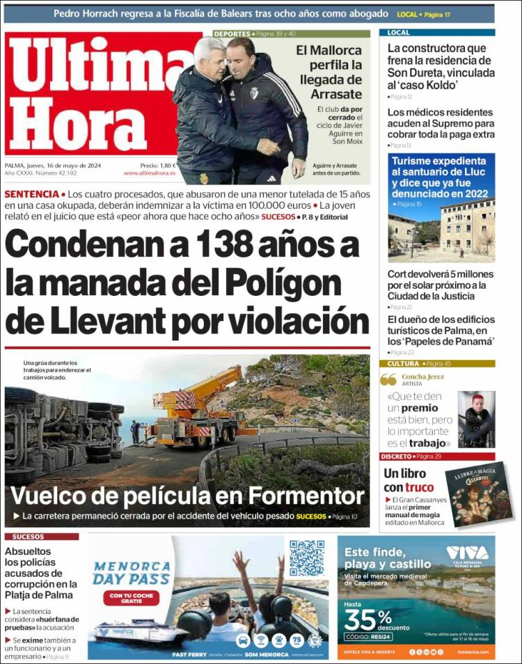 Portada de Última Hora (España)