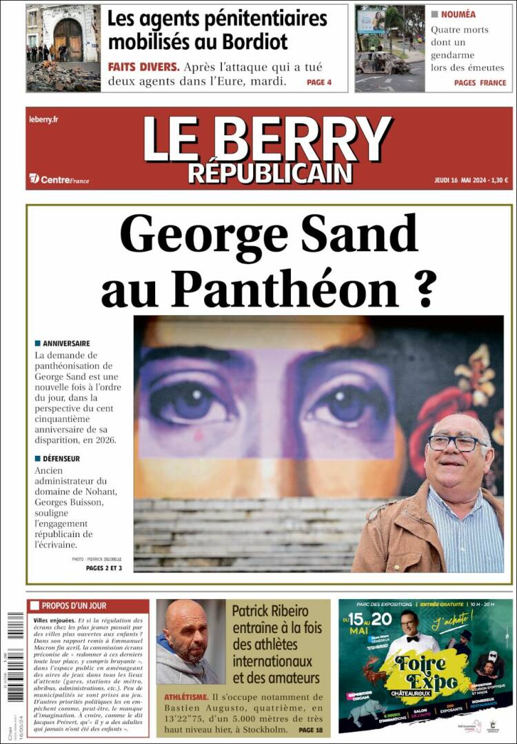Portada de Berry Republicain (Francia)