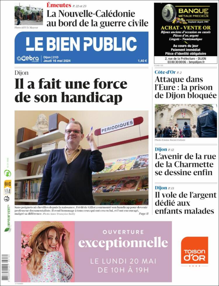 Portada de Le Bien Public (Francia)