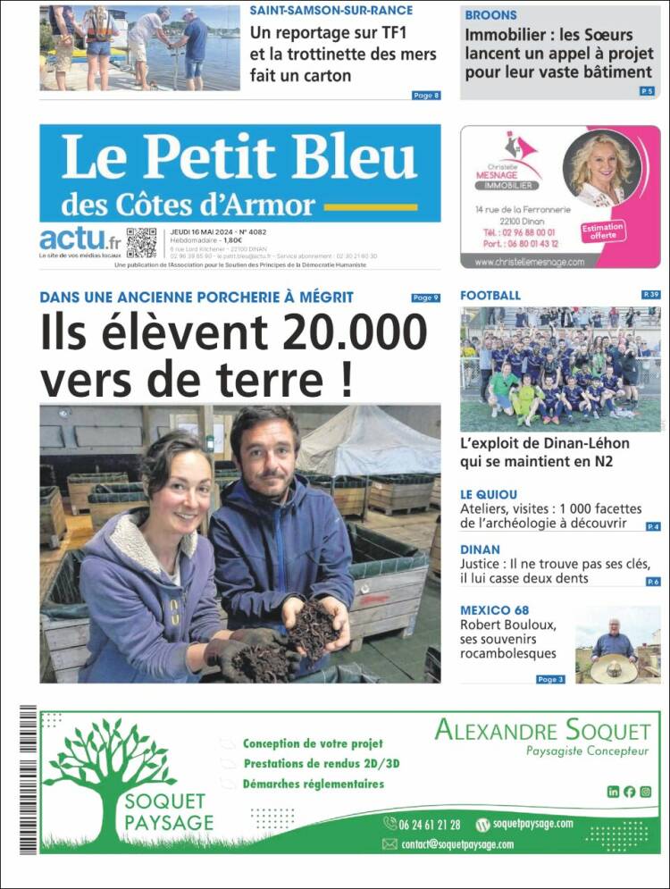 Portada de Le Petit Bleu (Francia)