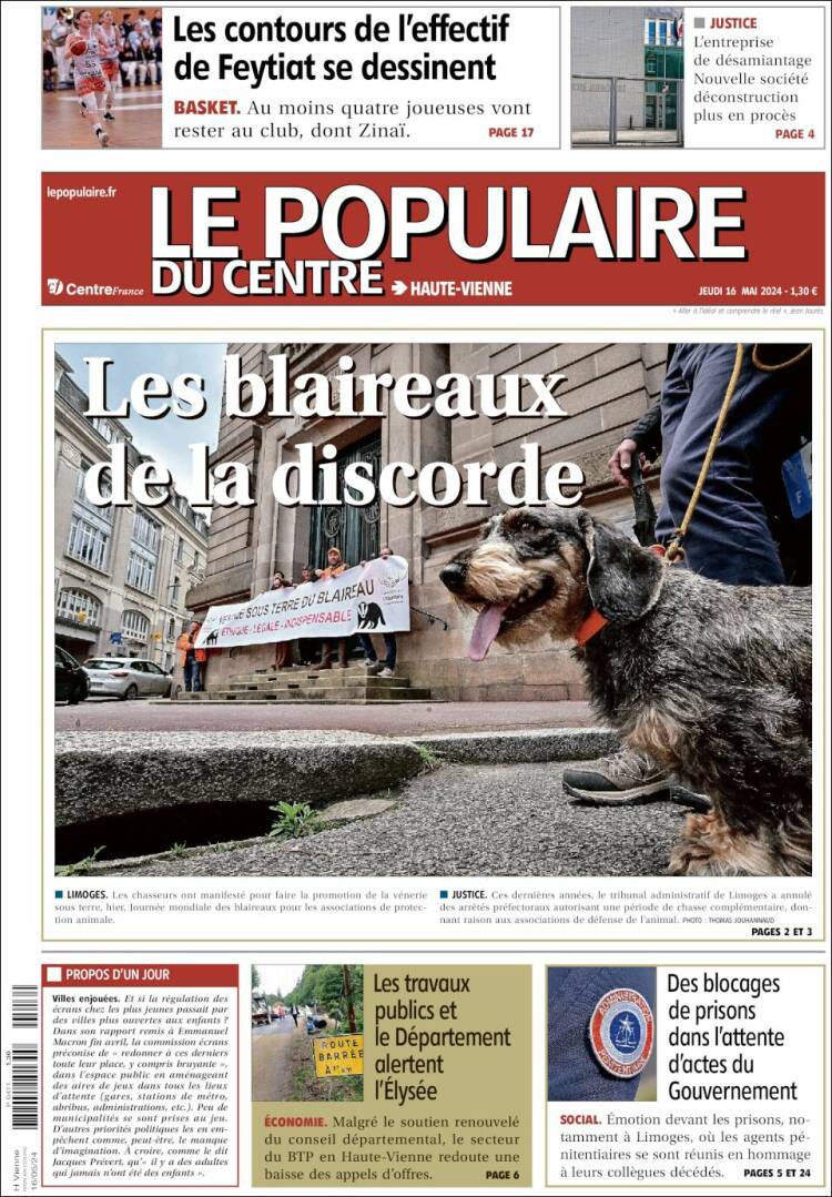 Periódico Le Populaire du Centre (Francia). Periódicos de Francia