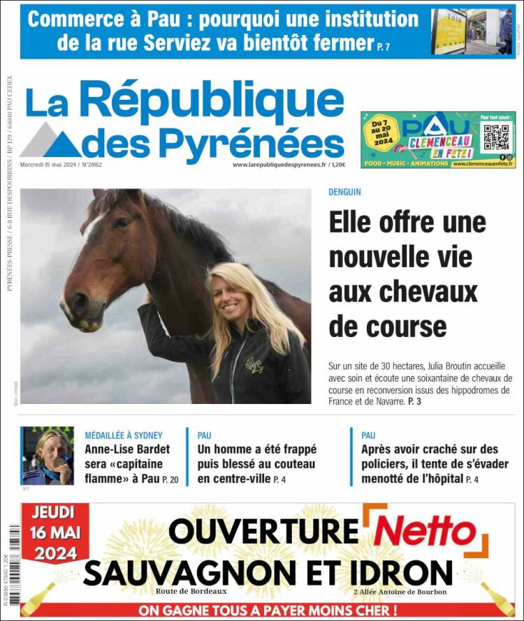 Portada de La République des Pyrénées (Francia)