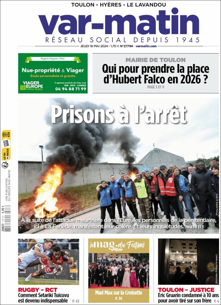 Portada de Var-Matin (Francia)