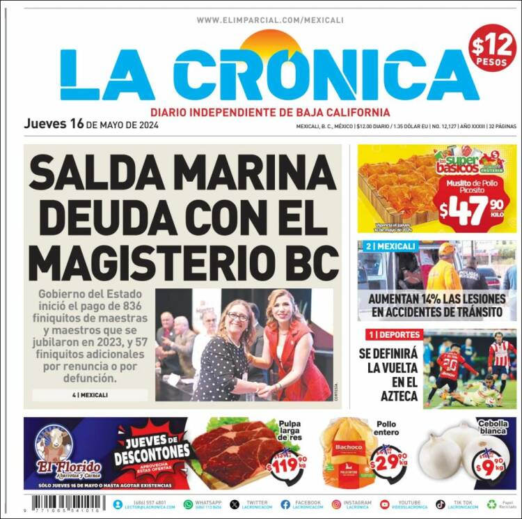 Portada de La Crónica de Baja California (M&eacute;xico)