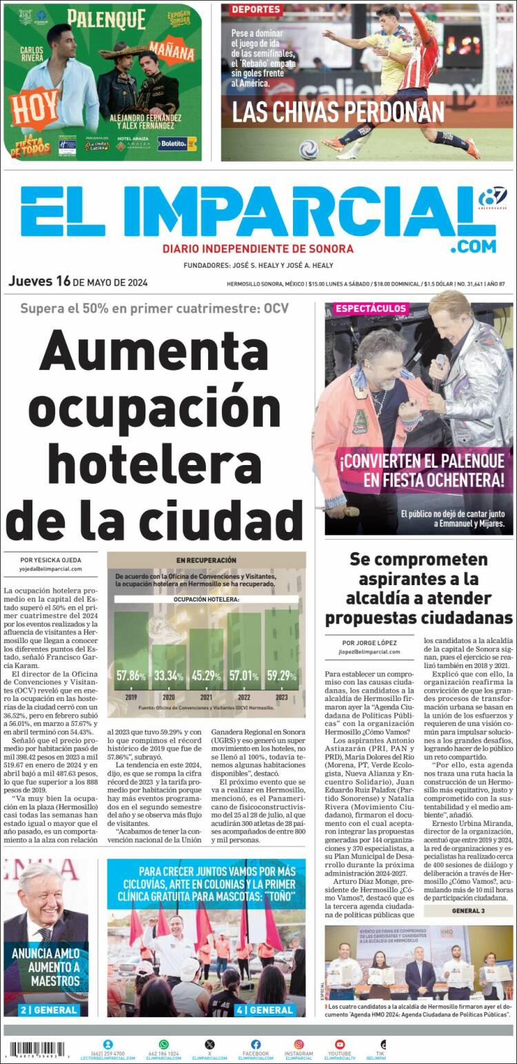 Portada de El Imparcial (M&eacute;xico)