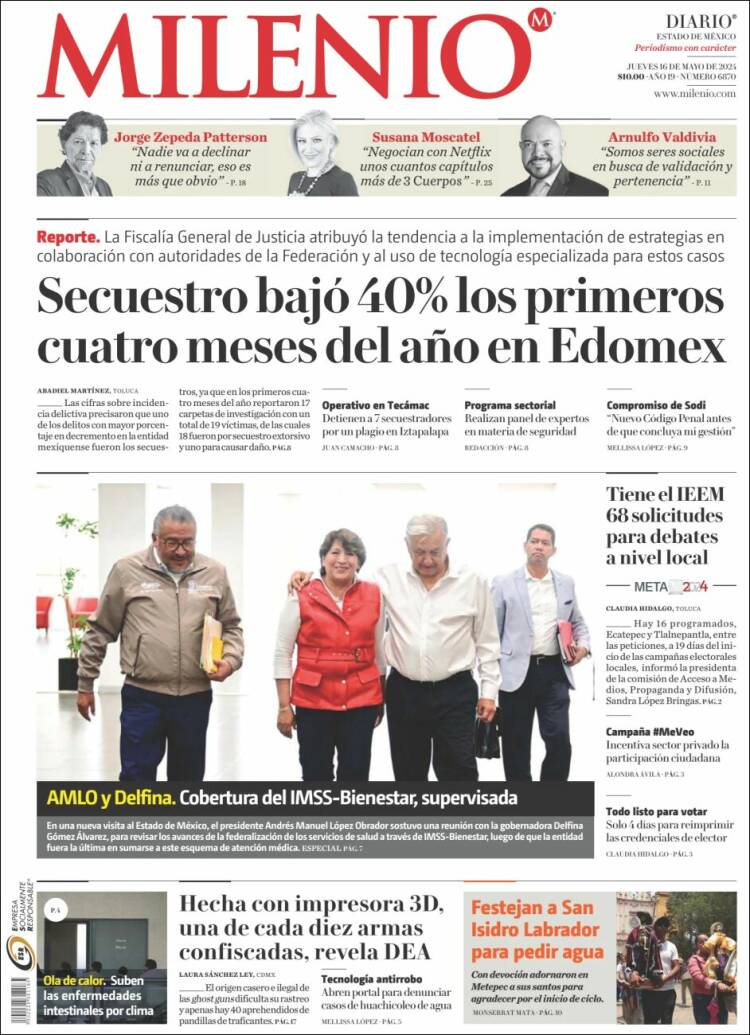 Portada de Milenio - Estado de México (M&eacute;xico)