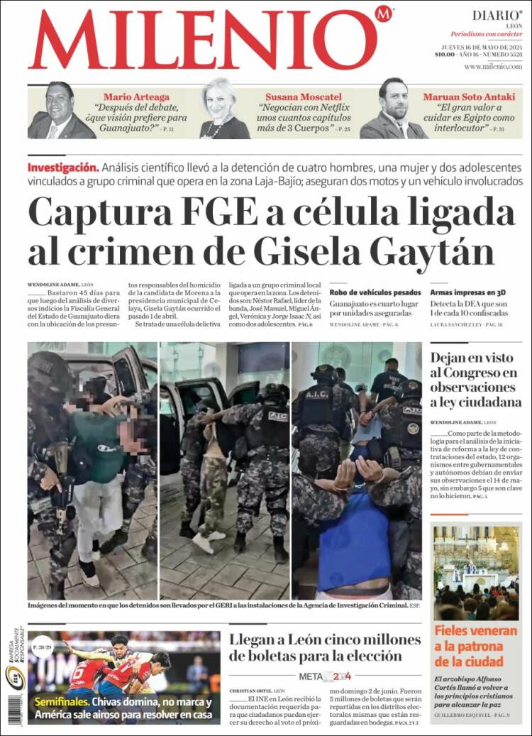 Portada de Milenio de León (M&eacute;xico)