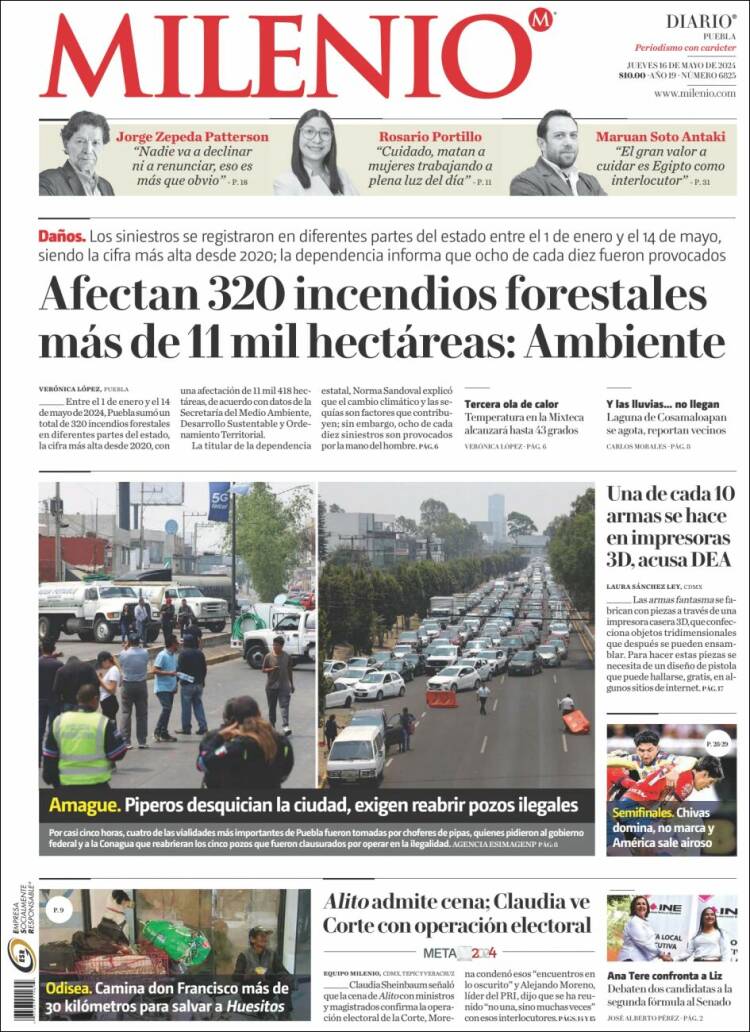 Portada de Milenio de Puebla (M&eacute;xico)