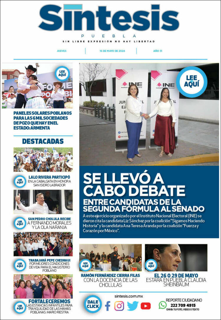 Portada de Síntesis - Puebla (M&eacute;xico)