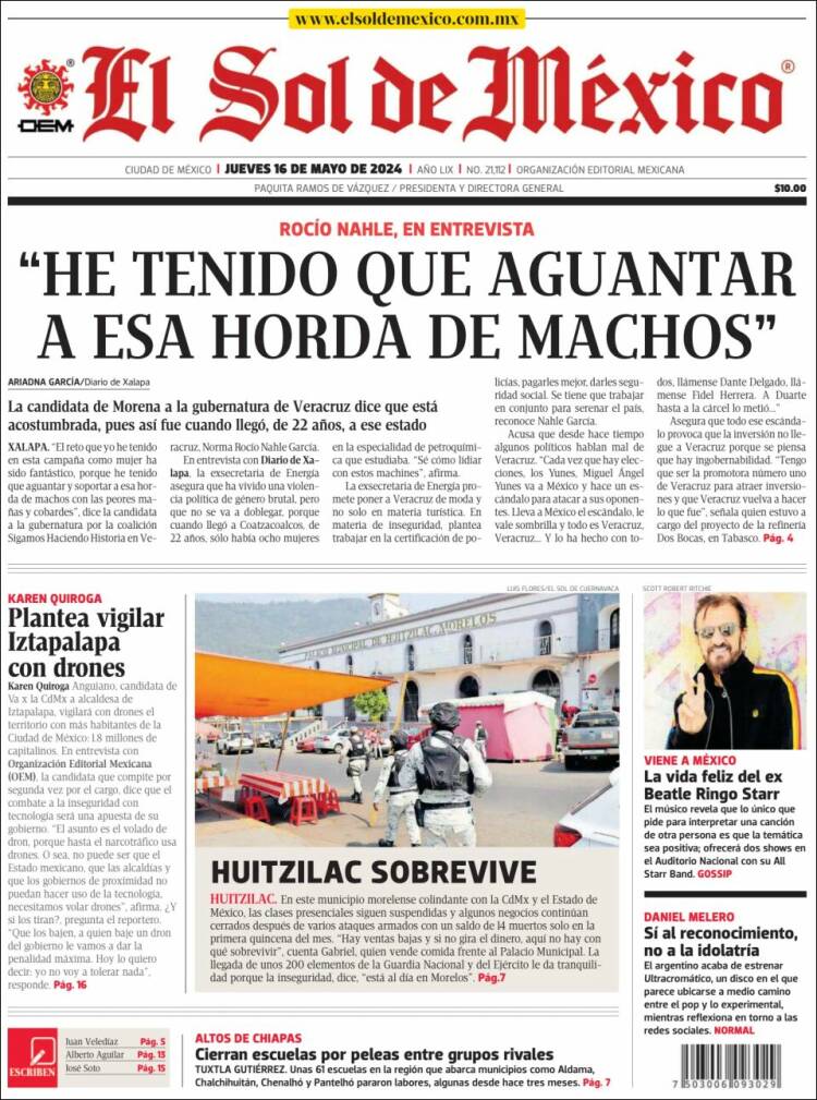 Portada de El Sol de México (M&eacute;xico)