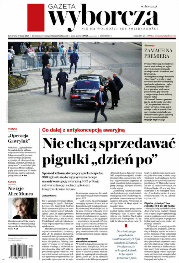 Portada de Gazeta Wyborcza (Polonia)