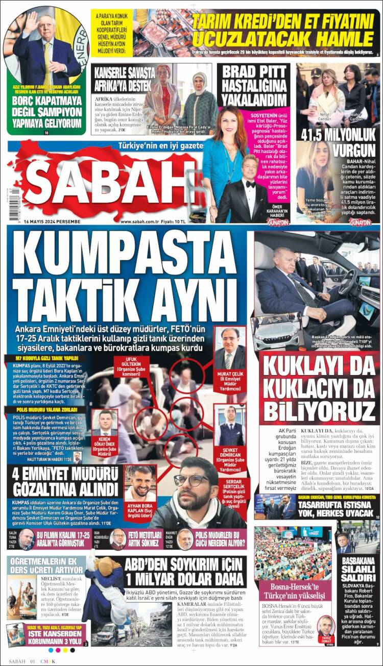 Portada de Sabah (Turqu&iacute;a)