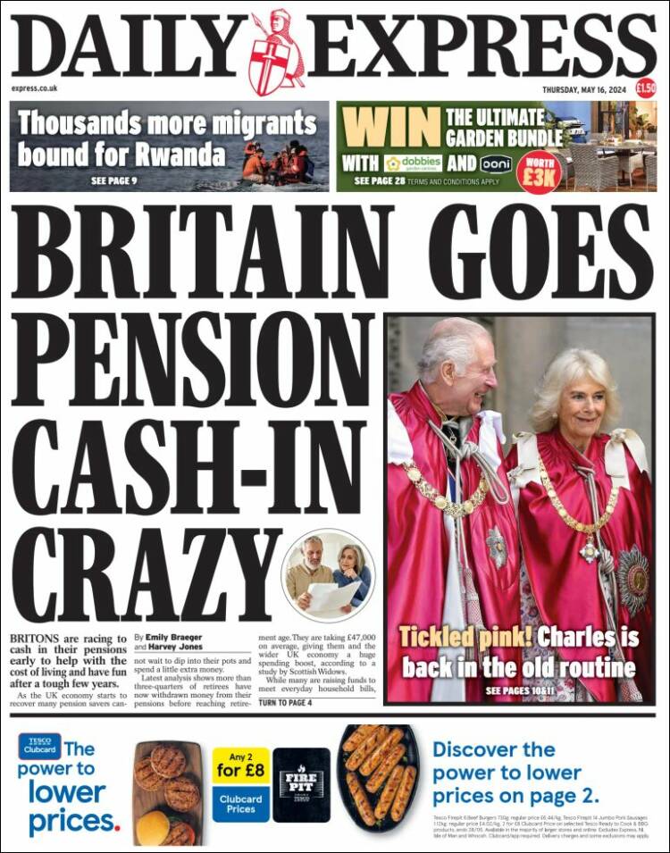 Portada de Daily Express (Reino Unido)